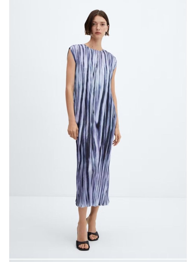Mango Tie Die Pleated Dress